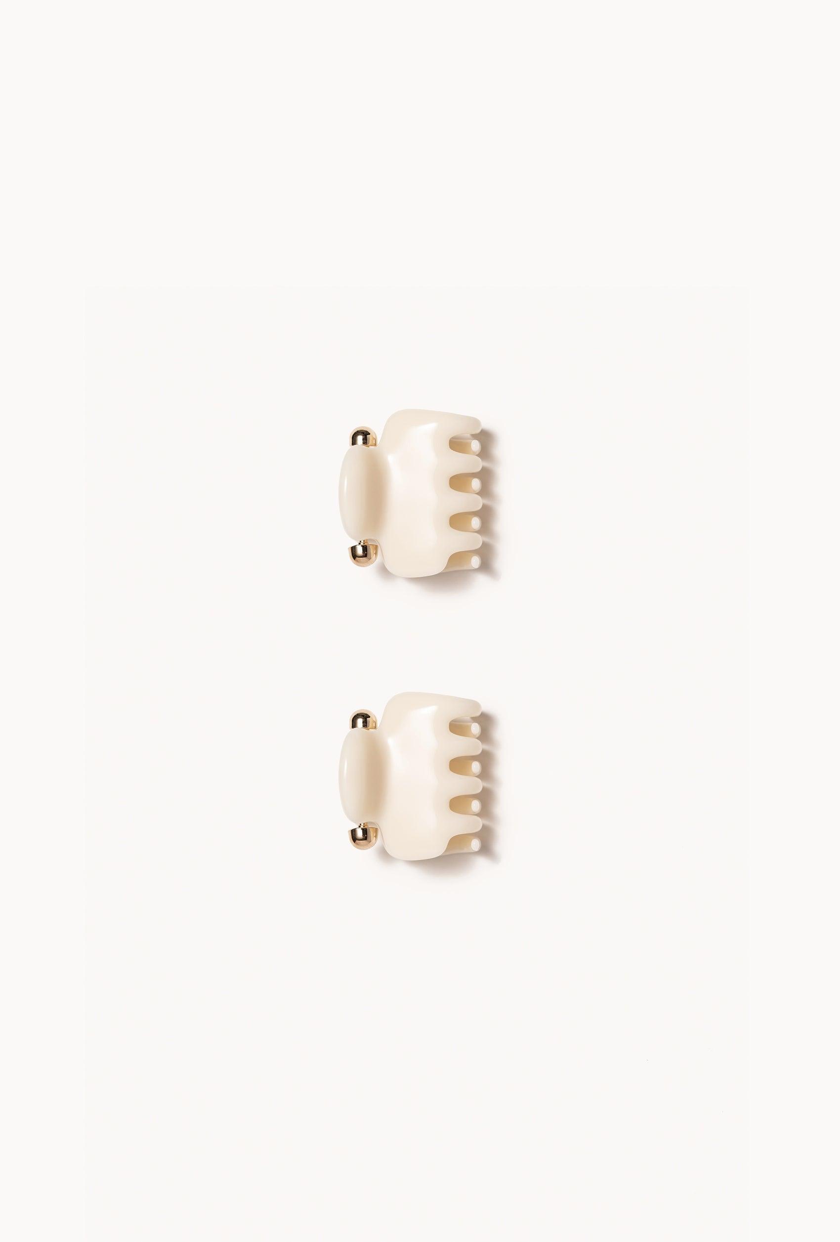 No. 2 Claw Clip in Ivory bio-acetate go-to essentials undo hair claw big sale designer tortoise shell hair claw clip mid-size accessory versatile for styling half-ups or full twists effortlessly.