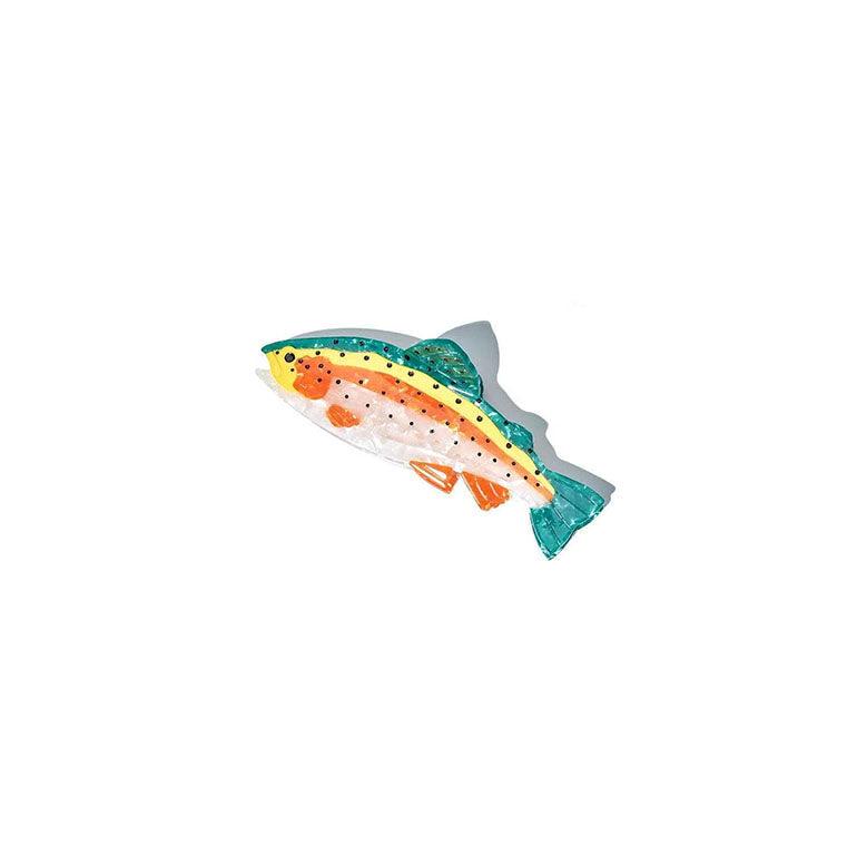 Bowsatelier Brown and Beige green Patterned Jumbo Trout Hair Claw  Stylish Large Hair Clip