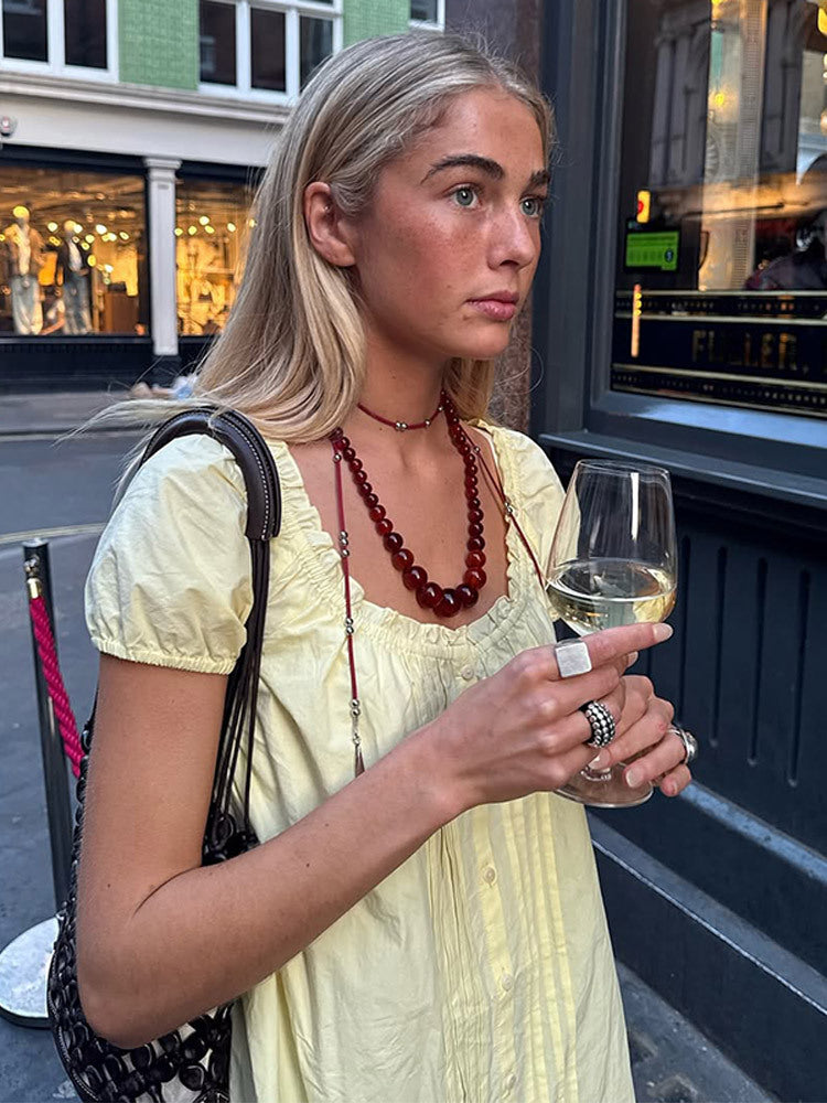 Morning Mini Dress - Citrine my mum made it coupon sale code skirt puffer bag dress white crop top girl cute clothing mindfully outfits cottagecore cotton good quality comfy chic vacation daily