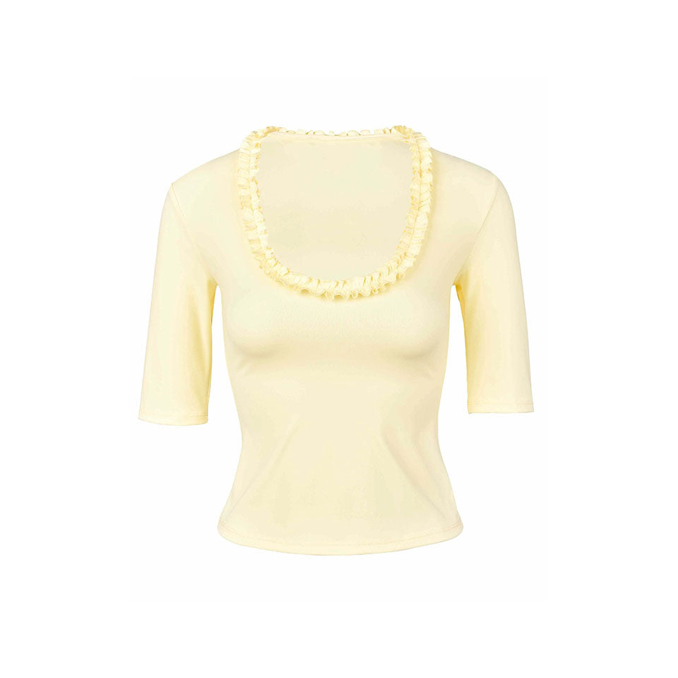Citrine Ruffle Beach Top my mum made it coupon sale code skirt puffer bag dress white crop top girl cute clothing mindfully outfits cottagecore cotton good quality comfy chic vacation daily
