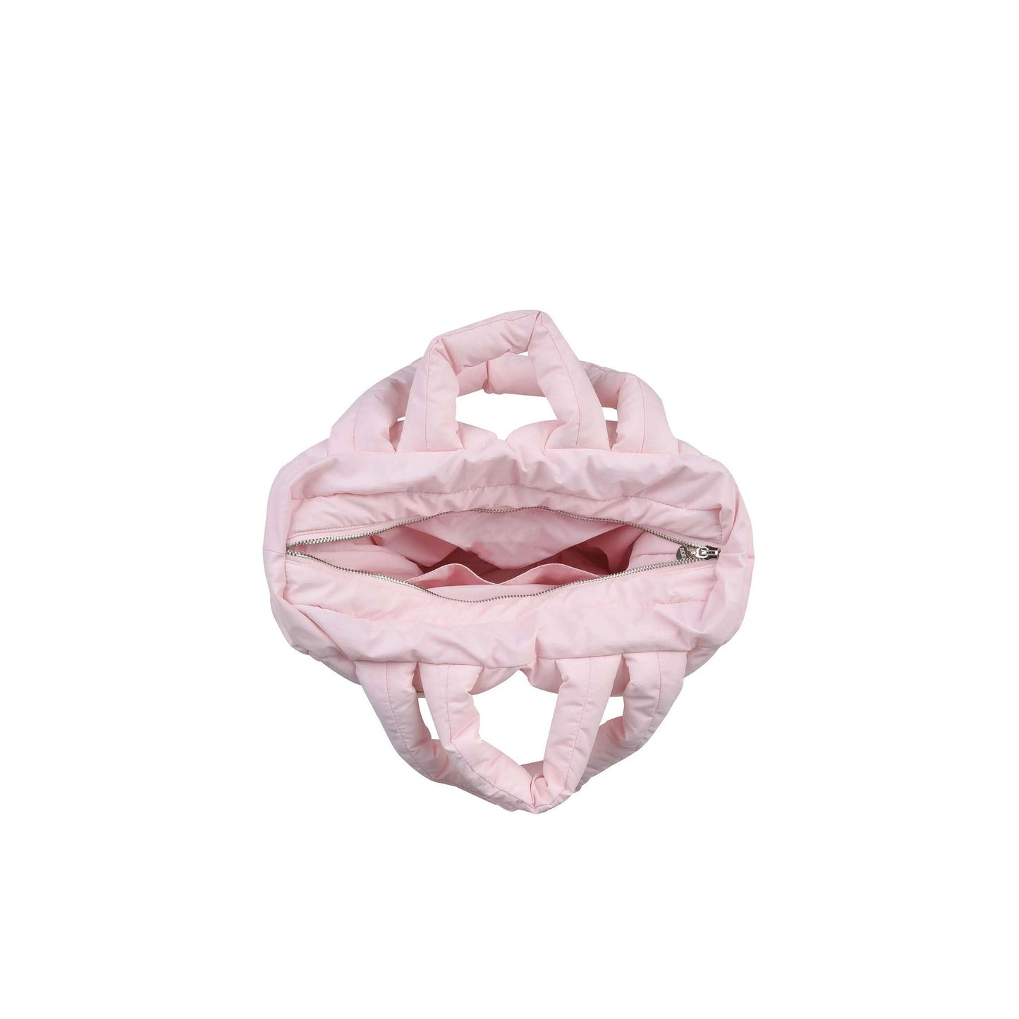Puffer Tote Bag - Pink White plush bag on a white background my mum made it coupon sale code skirt puffer bag dress white crop top girl cute clothing mindfully outfits cottagecore cotton good quality comfy chic vacation daily