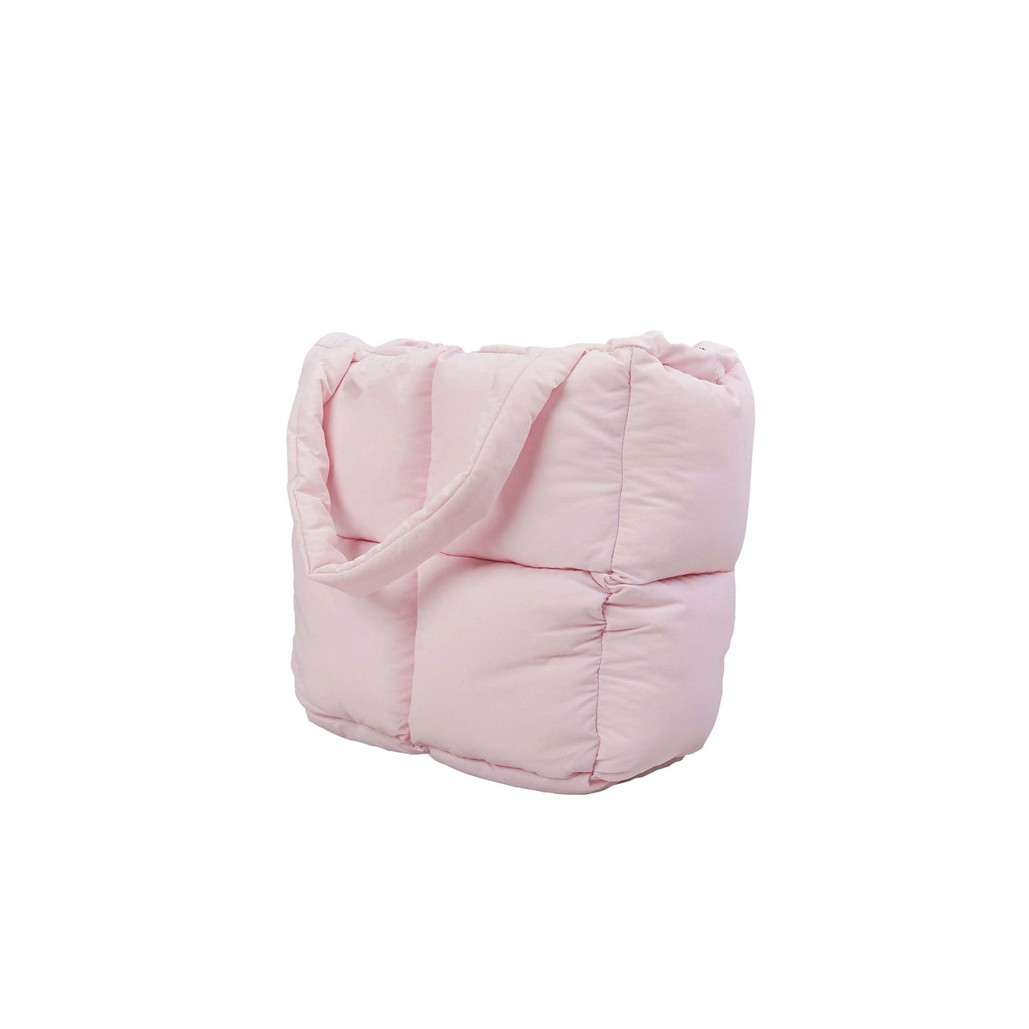 Puffer Tote Bag - Pink White plush bag on a white background my mum made it coupon sale code skirt puffer bag dress white crop top girl cute clothing mindfully outfits cottagecore cotton good quality comfy chic vacation daily