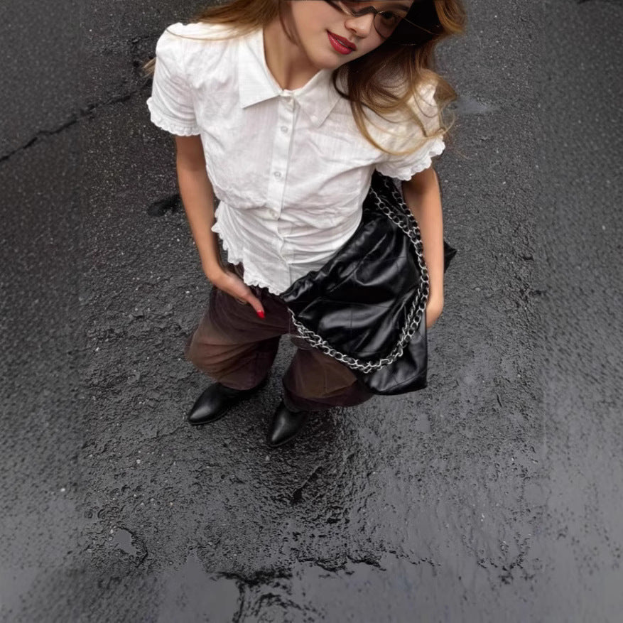 CROPPED SLIM-FITTING BLOUSE & MINI SKIRT