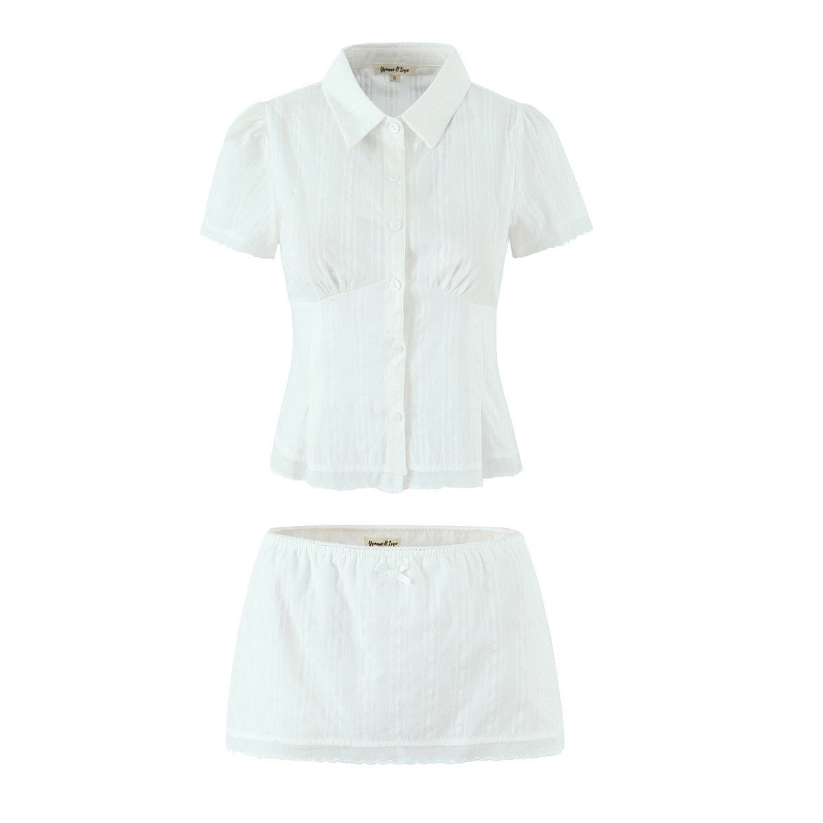CROPPED SLIM-FITTING BLOUSE & MINI SKIRT