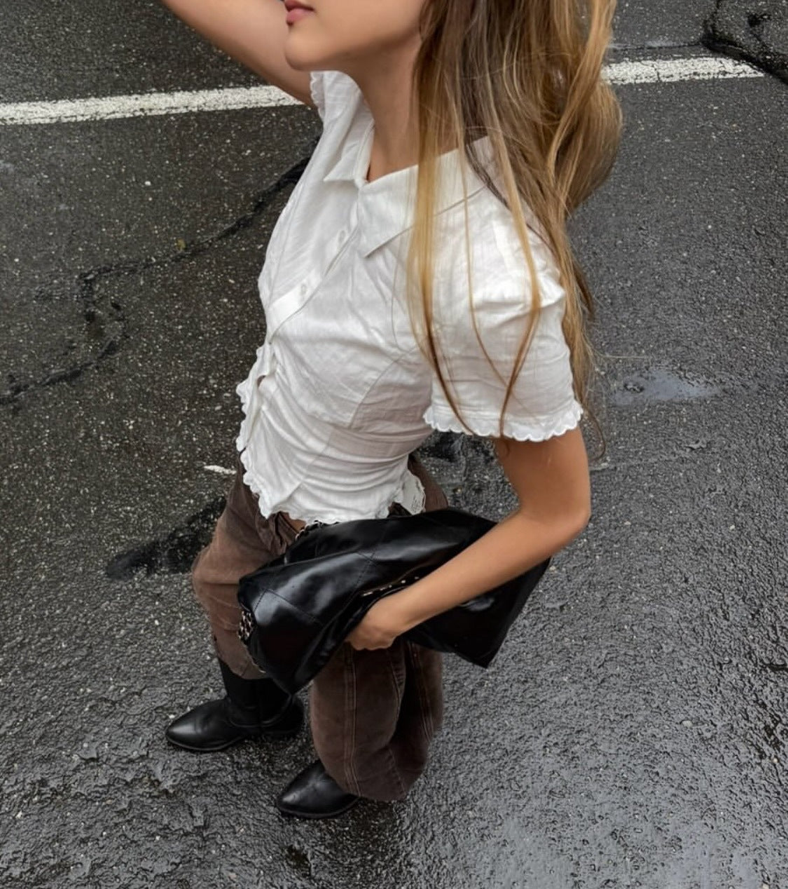 CROPPED SLIM-FITTING BLOUSE & MINI SKIRT