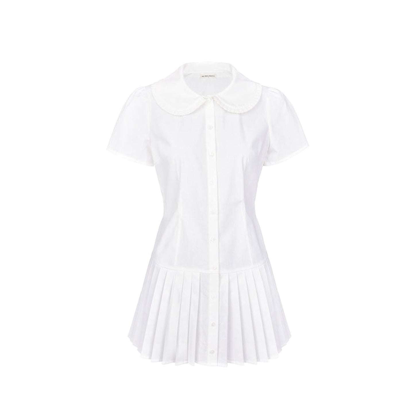 Pleat Shirt Dress - White