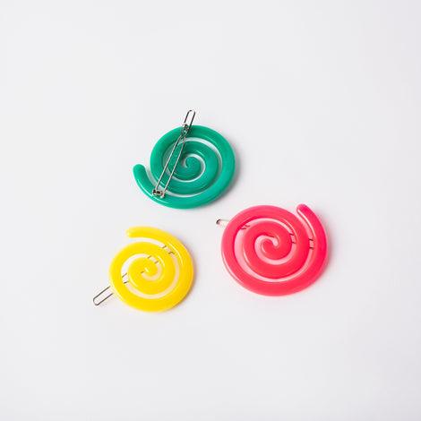 BowsAtelier Spiral Clip in yellow green red Stylish Large Hair Clip for thick curly thin long fine hair