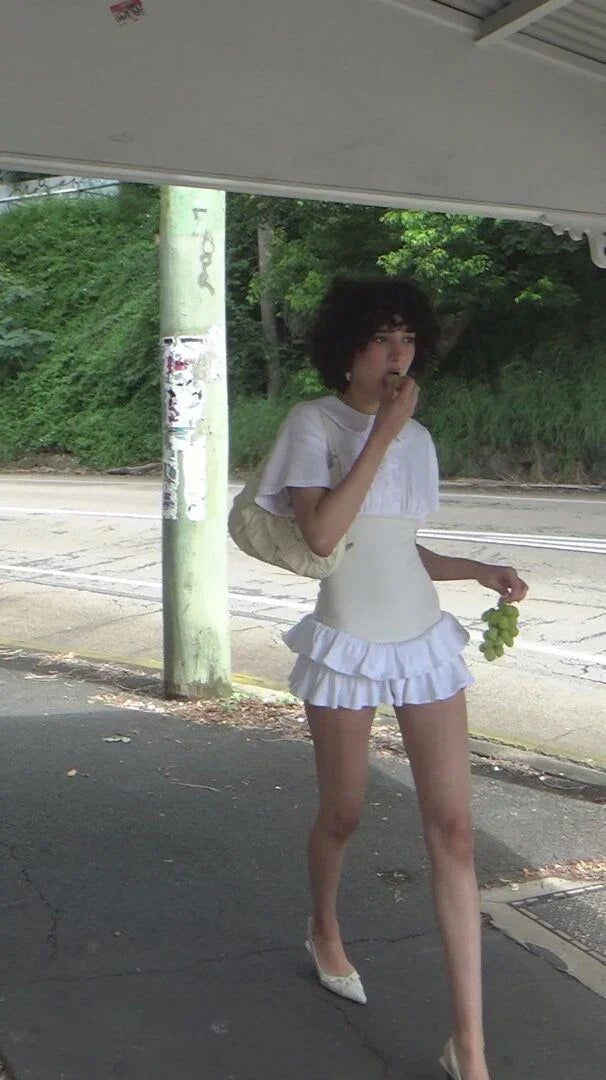 Collar Fitted Frill Dress my mum made it coupon sale code skirt puffer bag dress white crop top girl cute clothing mindfully outfits cottagecore cotton good quality comfy chic vacation daily