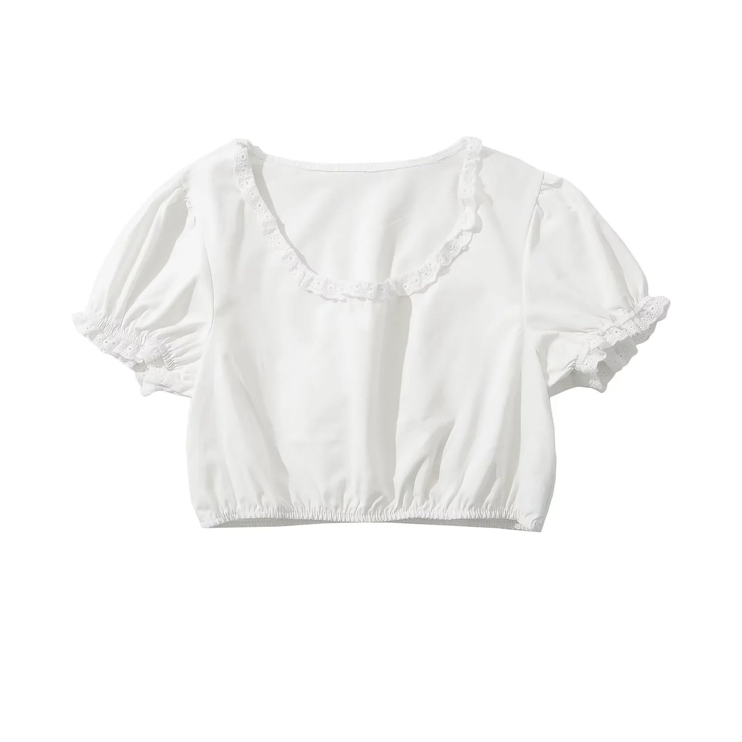 Lace Puff Sleeve Crop my mum made it coupon sale code skirt puffer bag dress white crop top girl cute clothing mindfully outfits cottagecore