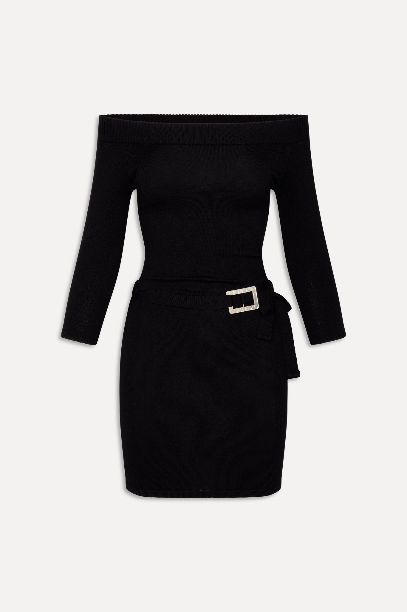 Saloon Knit Mini Dress In Black
