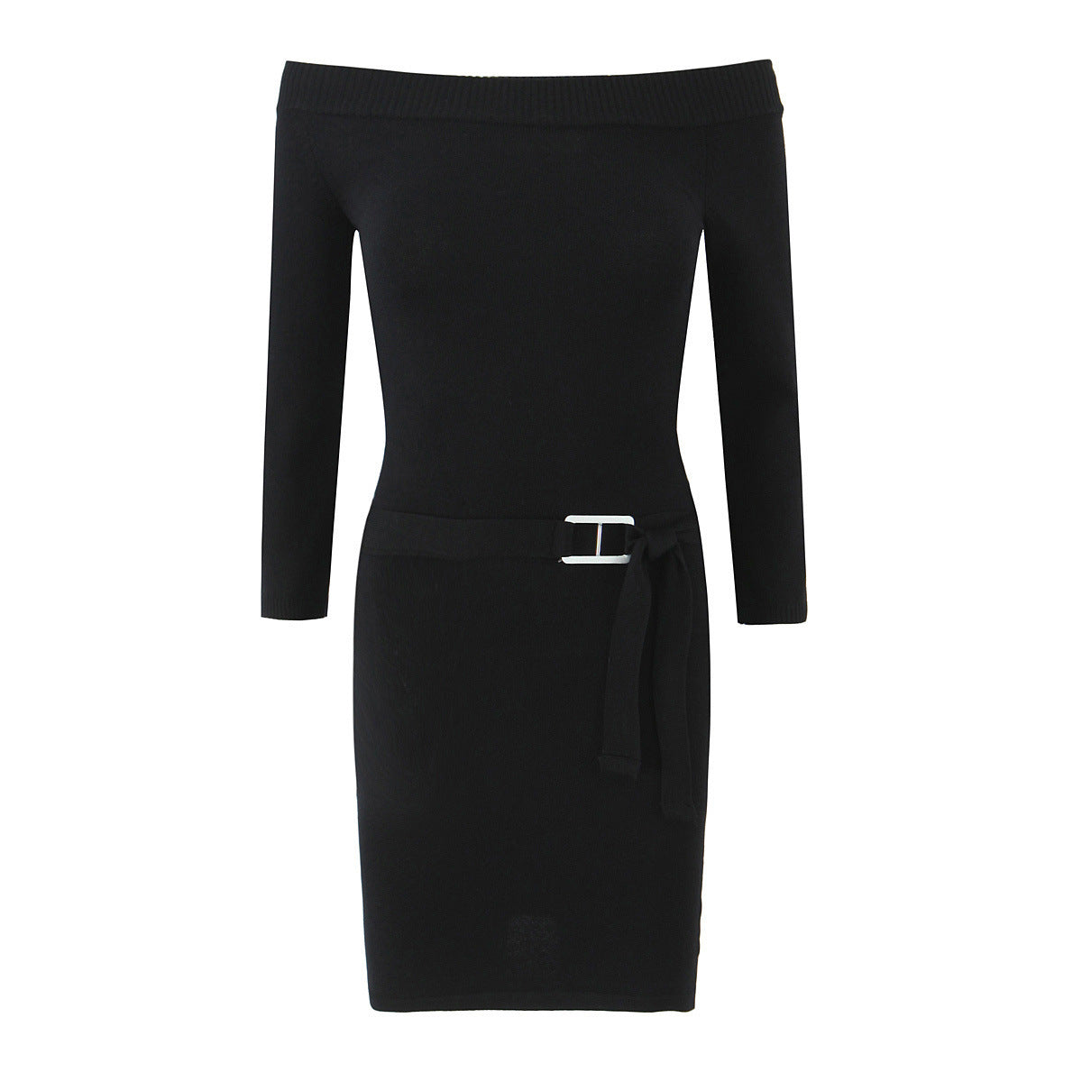 Saloon Knit Mini Dress In Black