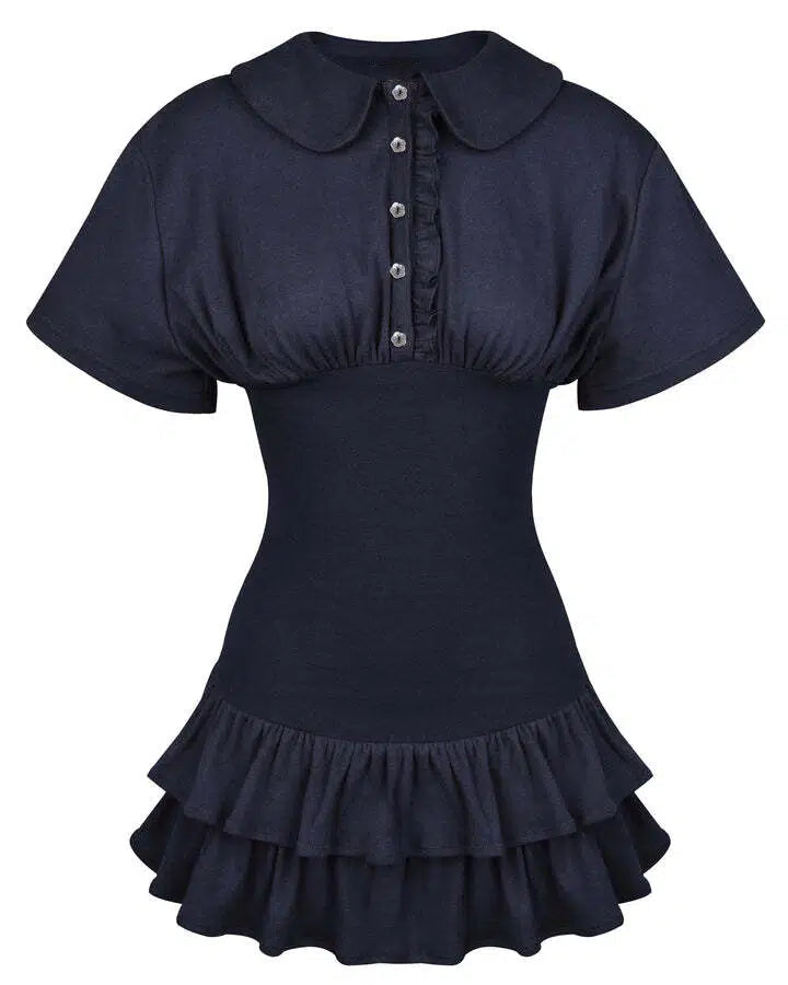 Collar Fitted Frill Dress my mum made it coupon sale code skirt puffer bag dress white crop top girl cute clothing mindfully outfits cottagecore cotton good quality comfy chic vacation daily