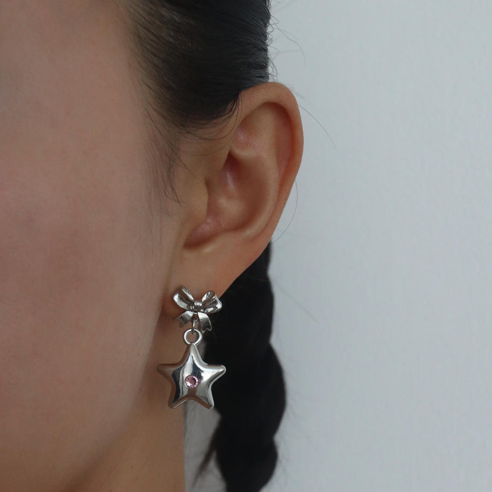 Bellatrix Pink Star Earrings