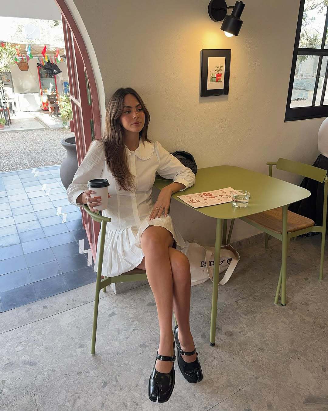 Pleat Shirt Dress - White