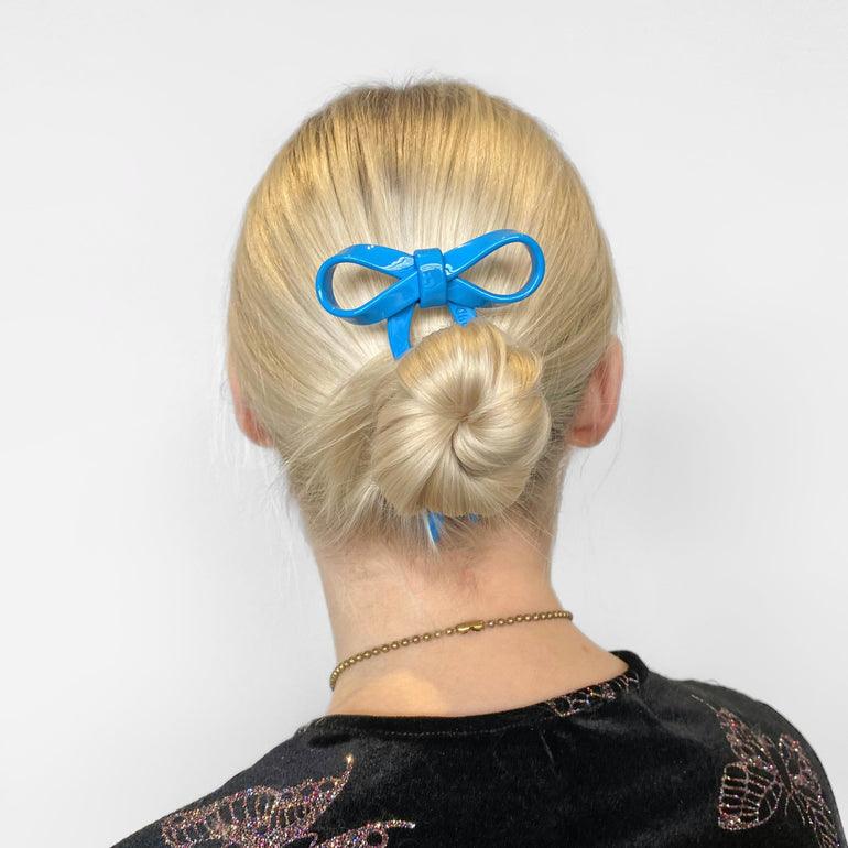 BowsAtelier Large Bow Hairpin in blue - Stylish Hair Clip for Women's blonde long hair  Fashion Chunks big sale