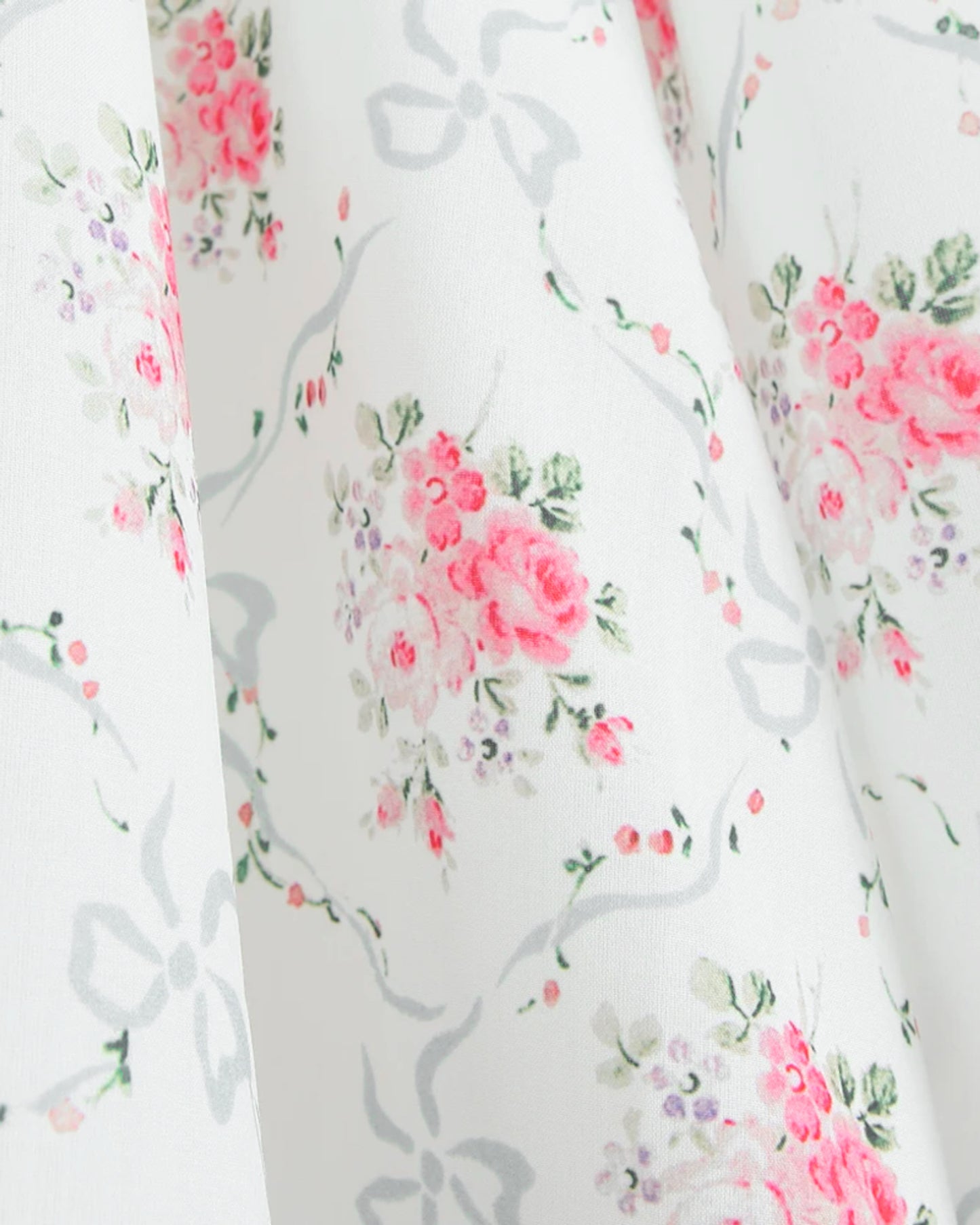 A Rose is A rose Floral Crochet Trim Button A Line Dress
