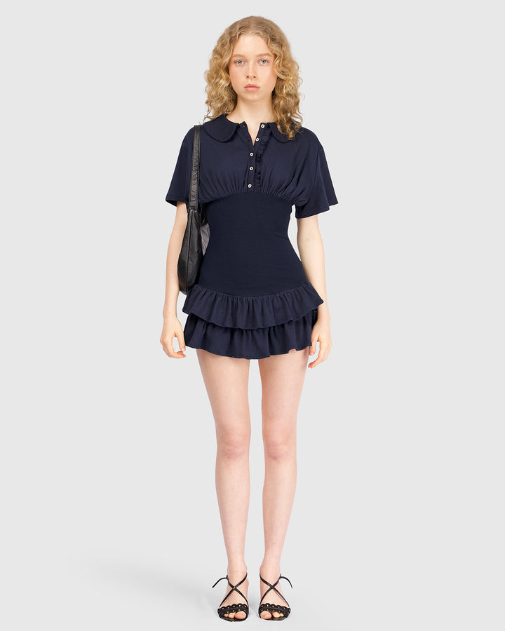 Collar Fitted Frill Dress my mum made it coupon sale code skirt puffer bag dress white crop top girl cute clothing mindfully outfits cottagecore cotton good quality comfy chic vacation daily