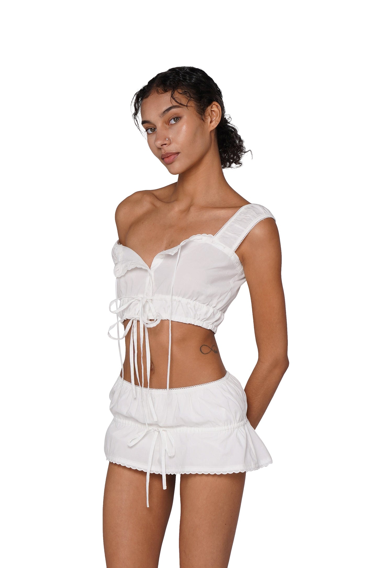 BOHO CHIC LACE-UP TOP & BOHO CHIC LACE-UP MINI SKORT