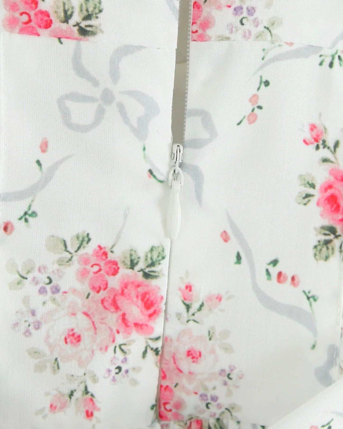 A Rose is A rose Floral Crochet Trim Button A Line Dress