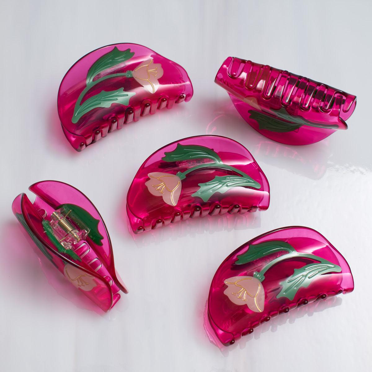 Mexican Primrose Flower cute bio-acetate winona irene big sale designer tortoise shell hair claw clip durable pink butterfly flat online wholesale hair pin hair accessories french barrettes for thick hair styles women.