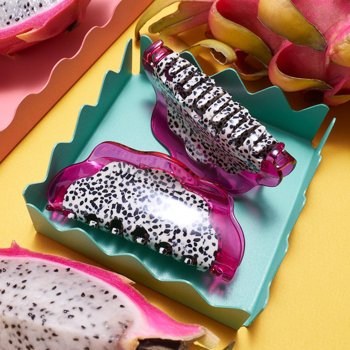 Dragon Fruit Jennie inspired cute bio-acetate winona irene big sale tortoise shell hair claw clip cute butterfly flat online wholesale hair pin hair accessories french barrettes for thick hair styles women.