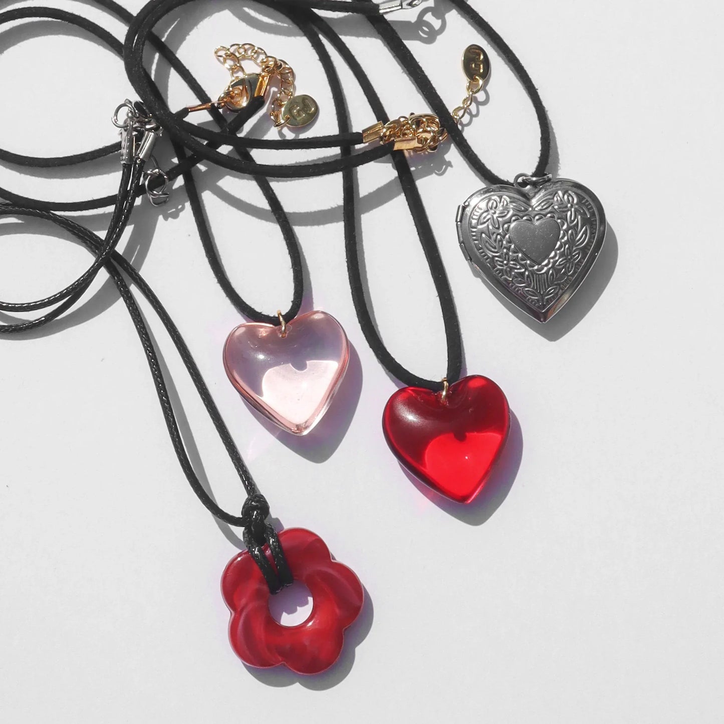 Red Mimi Glass Heart Necklace