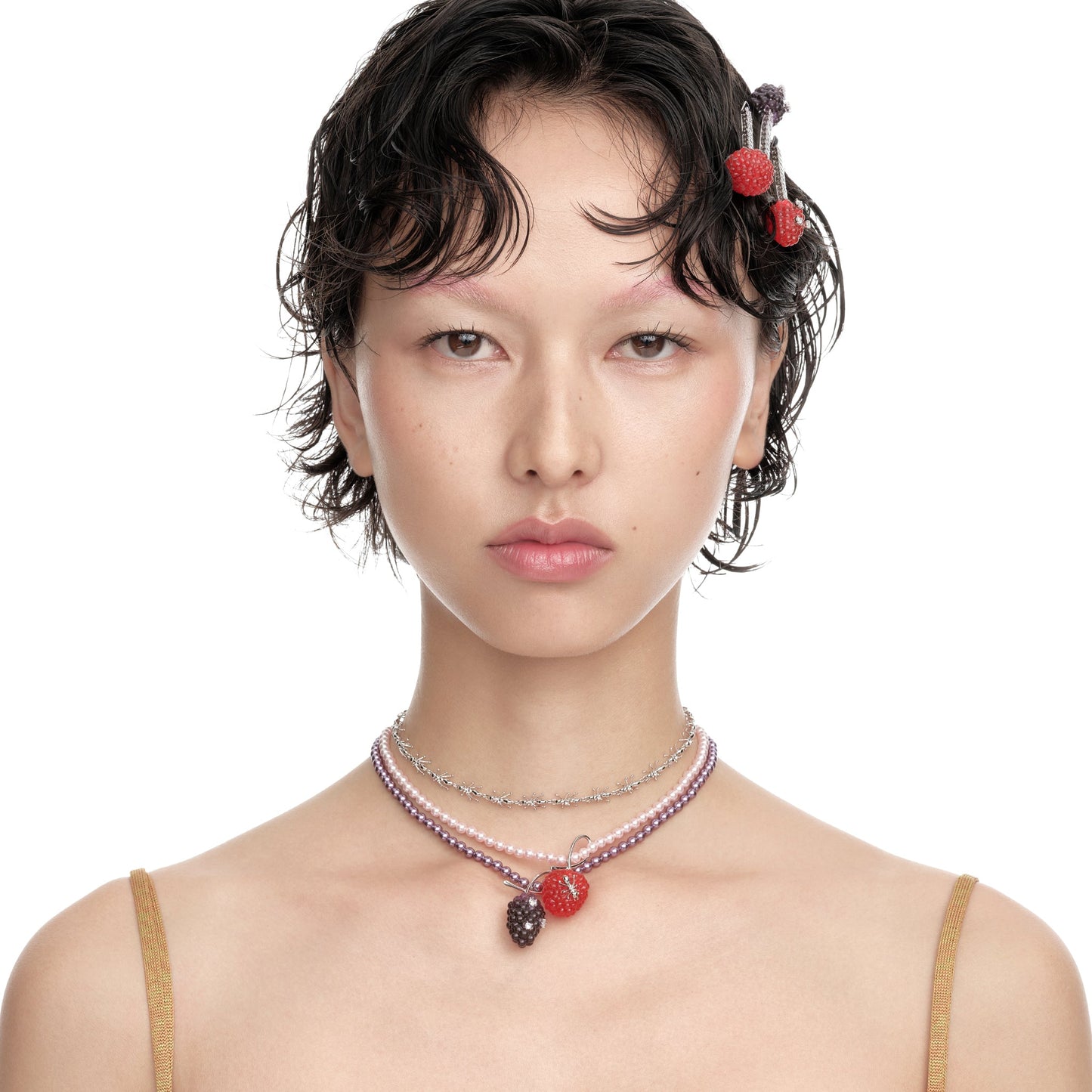 Paradise / Berry Pearl Necklace