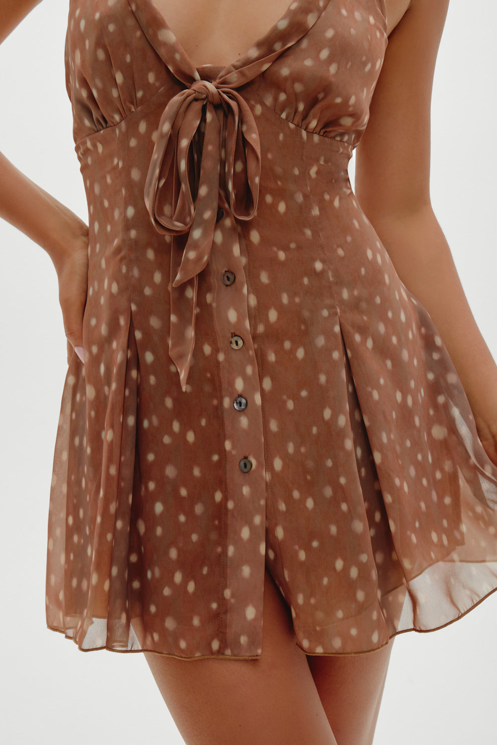 Bloom Button Up Mini Dress In Angel's Breath