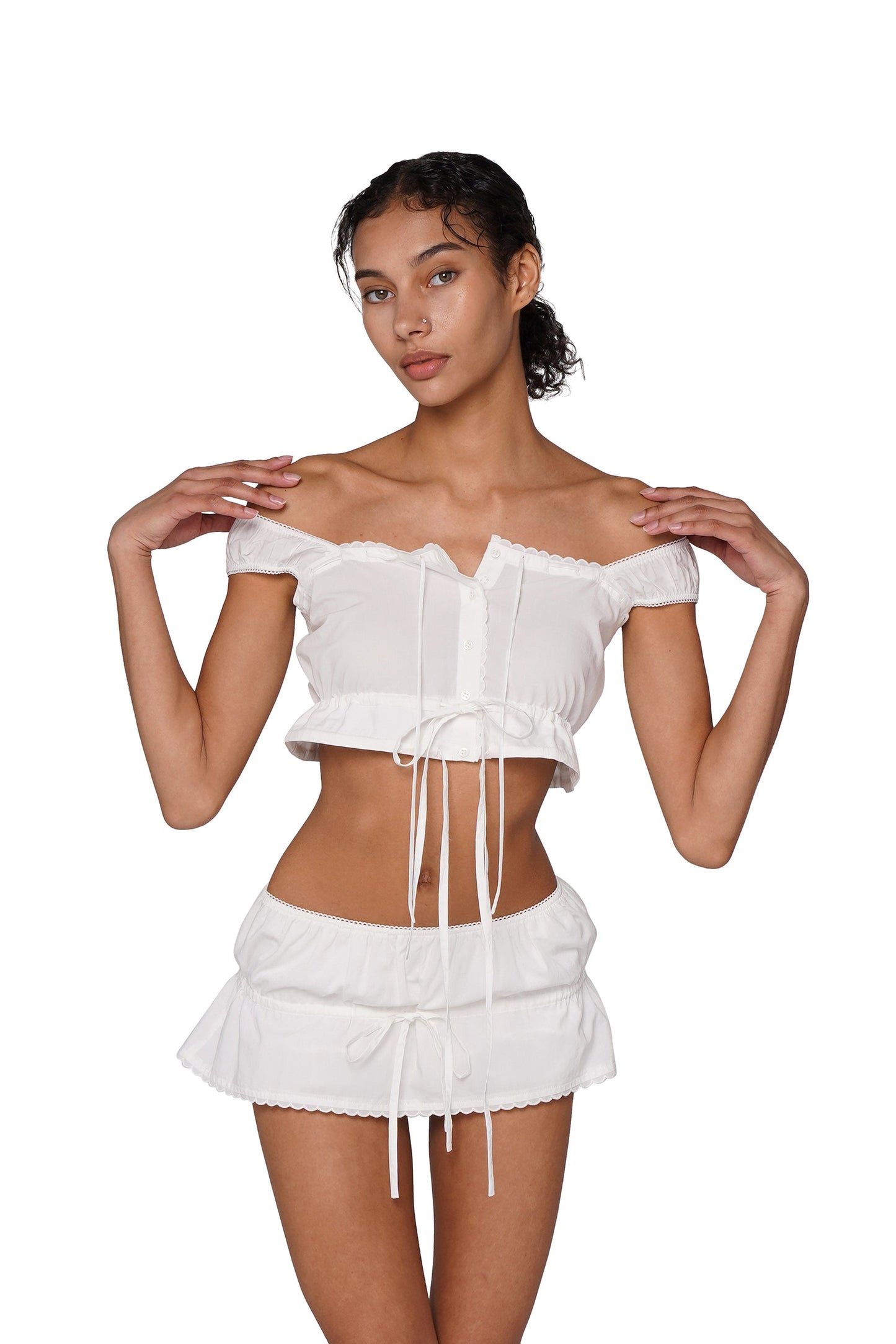 BOHO CHIC LACE-UP TOP & BOHO CHIC LACE-UP MINI SKORT