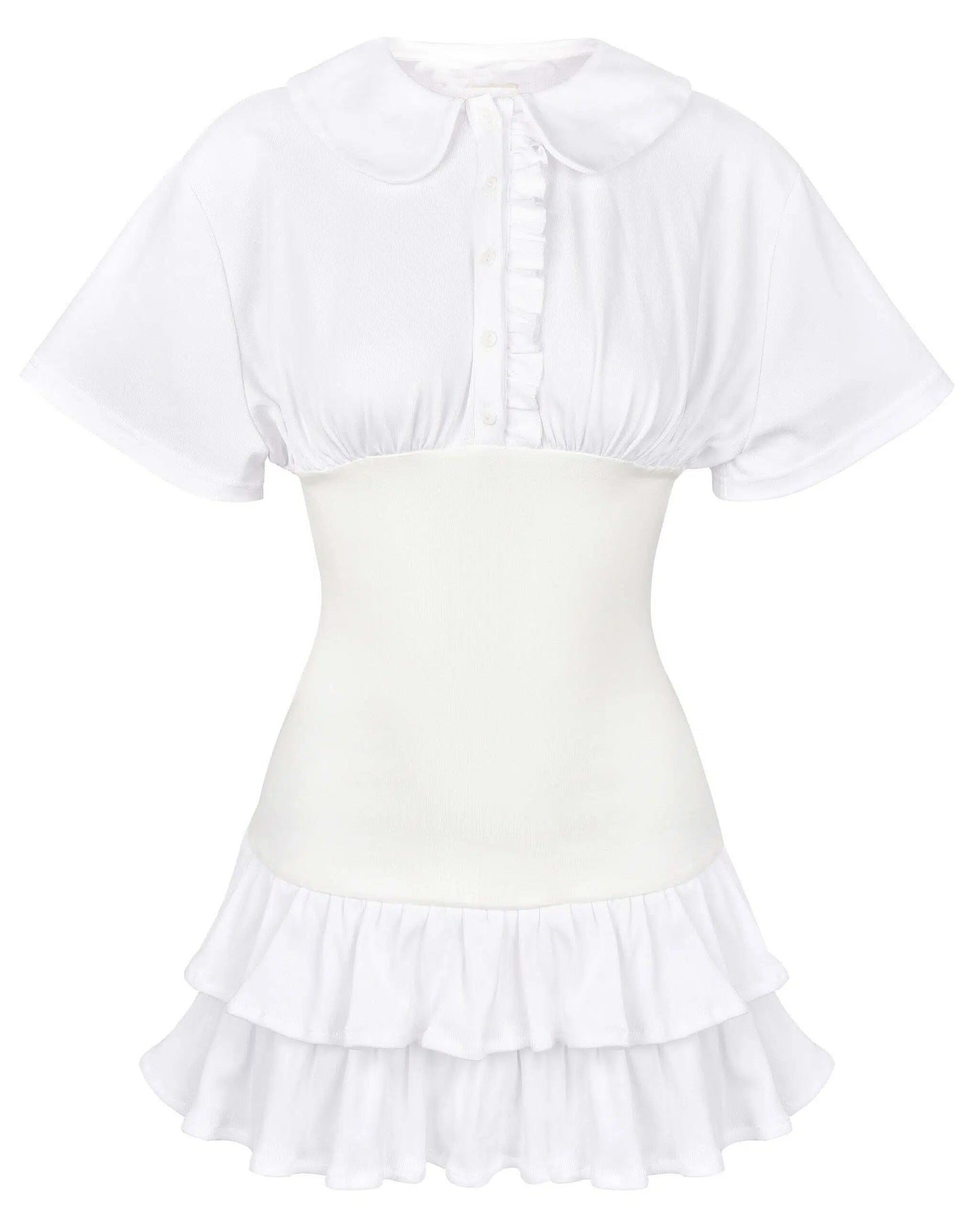 Collar Fitted Frill Dress my mum made it coupon sale code skirt puffer bag dress white crop top girl cute clothing mindfully outfits cottagecore cotton good quality comfy chic vacation daily