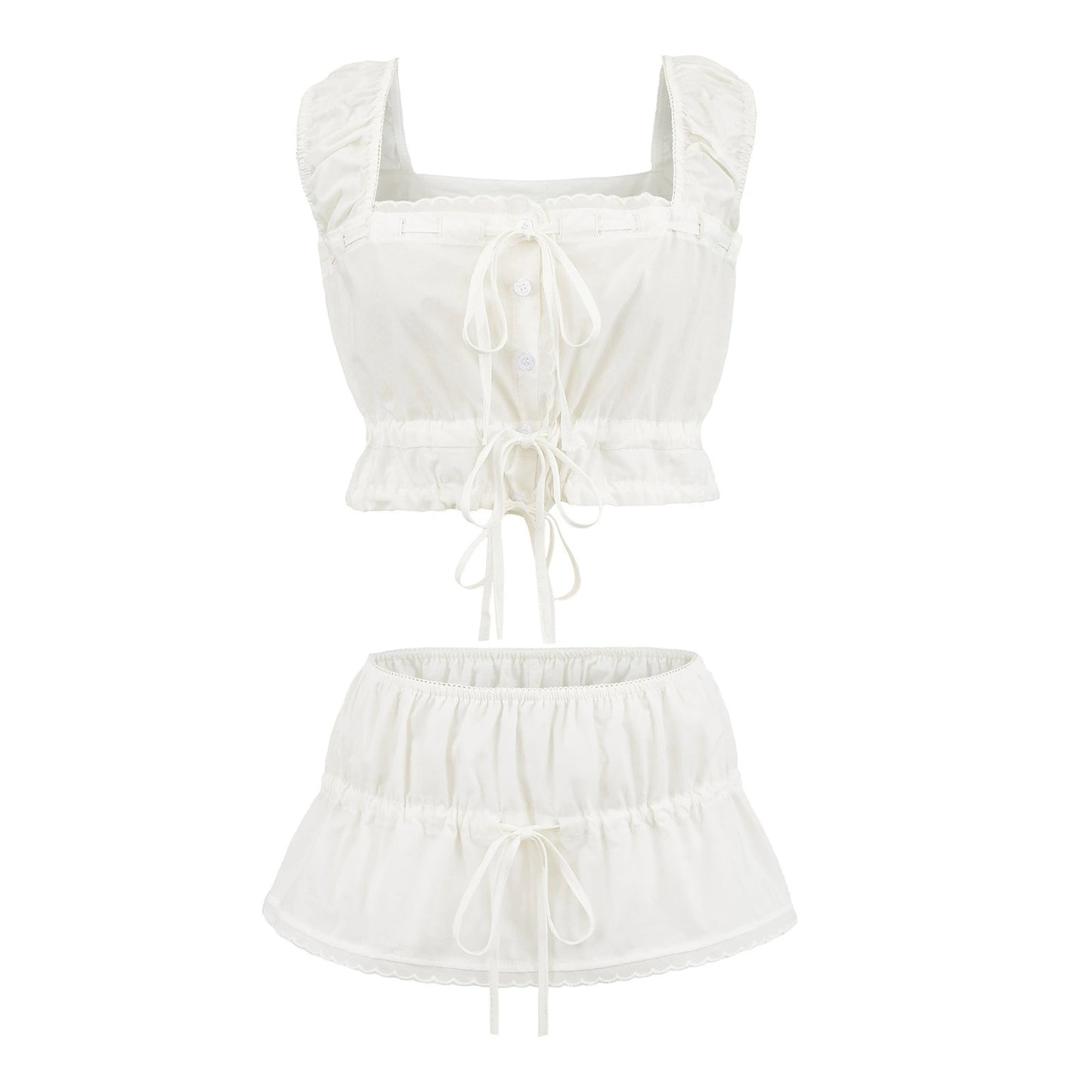 BOHO CHIC LACE-UP TOP & BOHO CHIC LACE-UP MINI SKORT