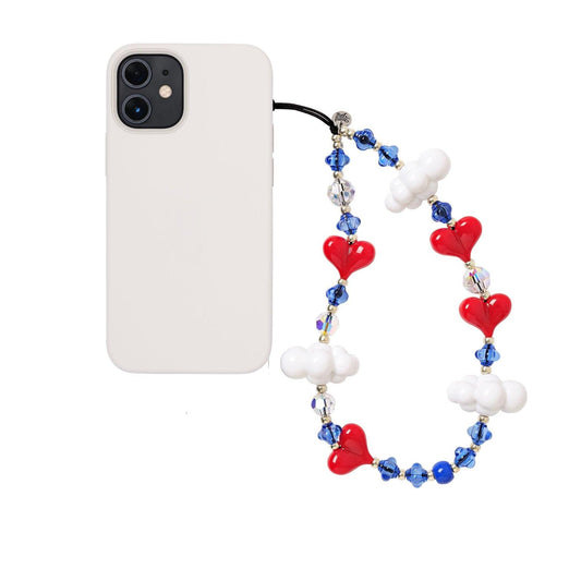 Cupid's Kawaii Wristlet Phone Strap Stringting sale phone charm crafted with high-quality colorful beads—perfect for accessorizing phones with a minimalist, stylish touch. A must-have essential and a thoughtful gift idea for women.