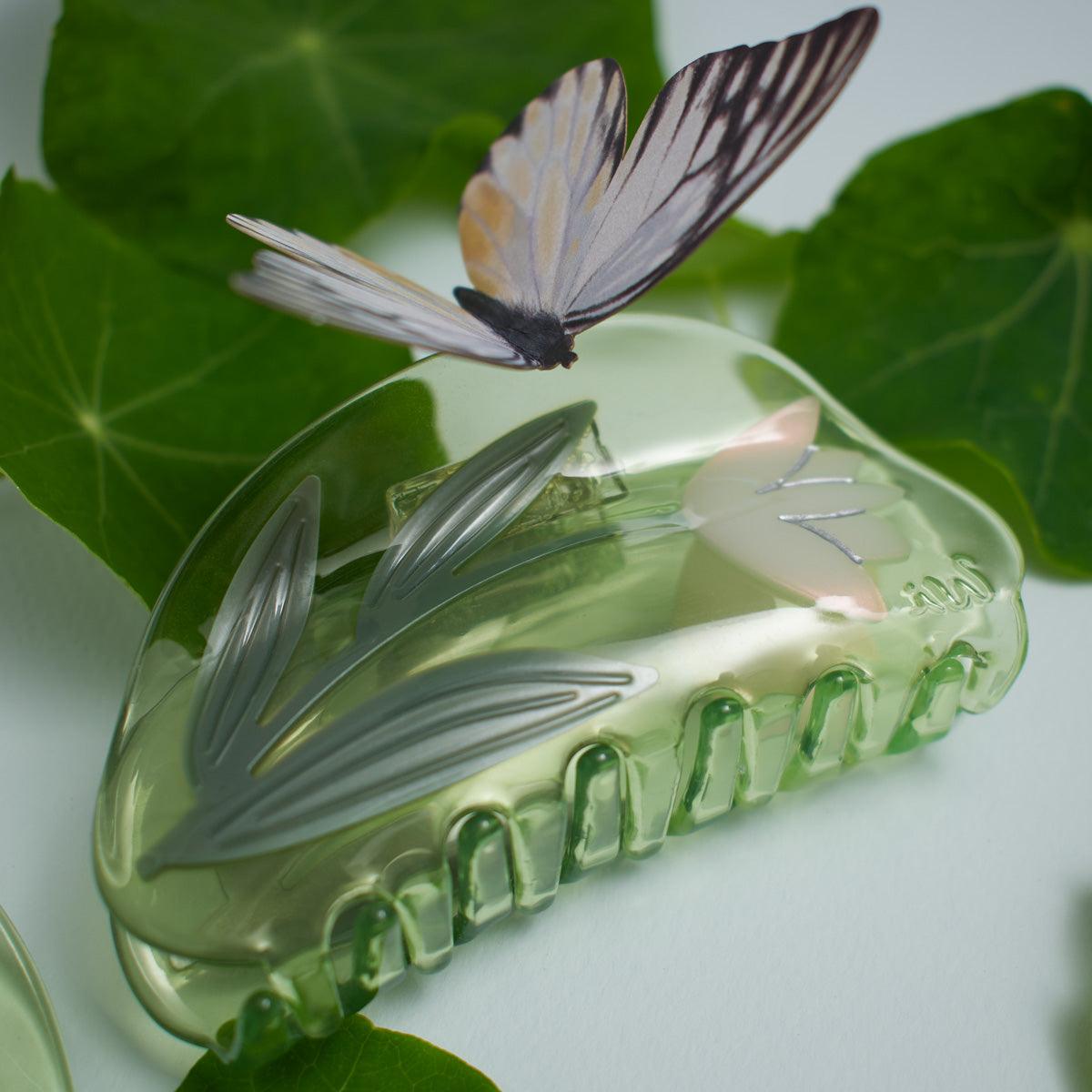 Green White Lotus Flower bio-acetate winona irene big sale designer tortoise shell hair claw clip durable  pink butterfly flat online wholesale hair pin hair accessories french barrettes for thick hair styles women.