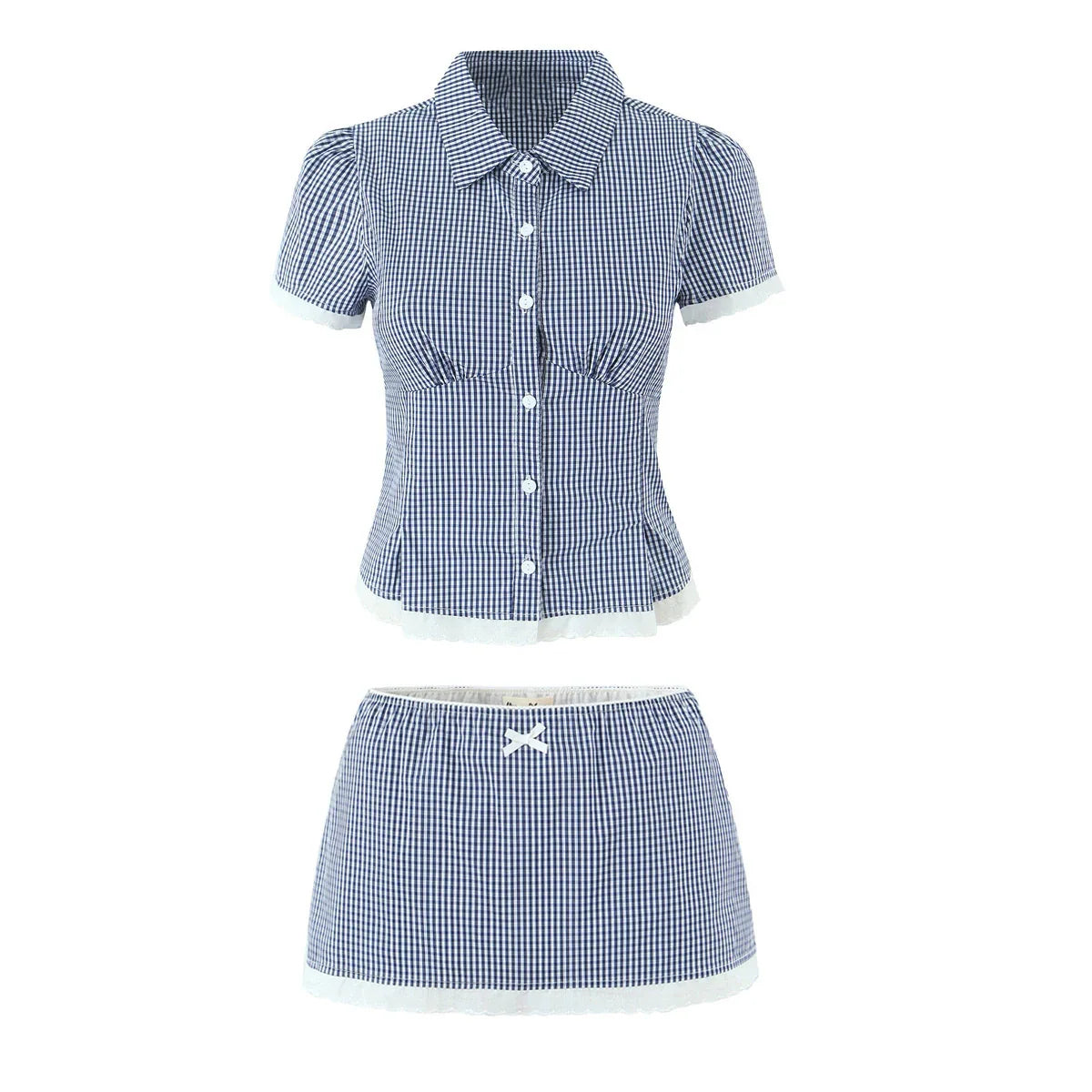 CROPPED SLIM-FITTING BLOUSE & MINI SKIRT