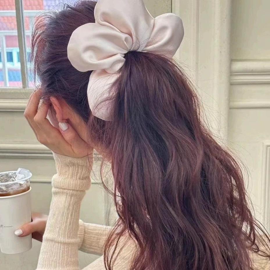 Bowsatelier Sweet Dreams Silky Scrunchie in Flower Power bio-acetate go-to essentials emijay discount large big sale designer Sephora hair claw clip durable pink butterfly flat feminine, high-quality hair accessories like statement Nordstrom hair pin french barrettes for all hair types
