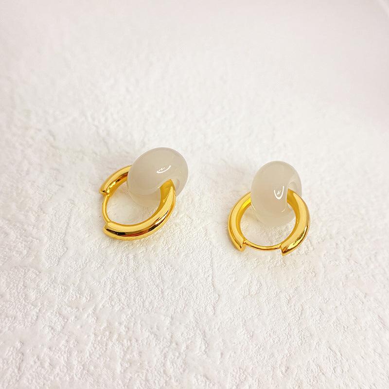Chloe Rosie Rose Quartz Hoop Earrings