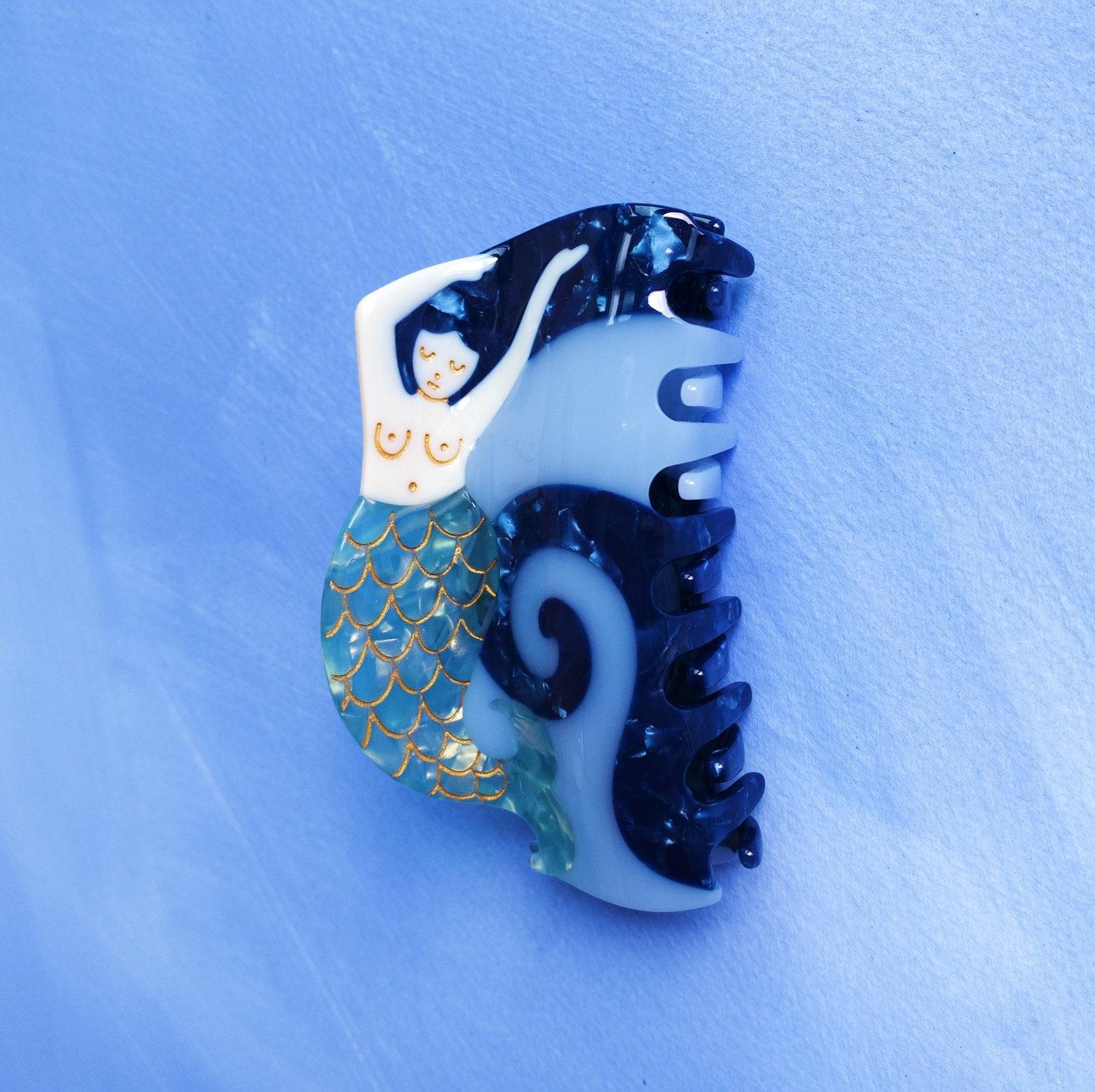 Mermaid Jennie inspired cute bio-acetate large big sale designer tortoise shell hair claw clip durable pink butterfly flat online wholesale hair pin hair accessories french barrettes for thick hair styles women.