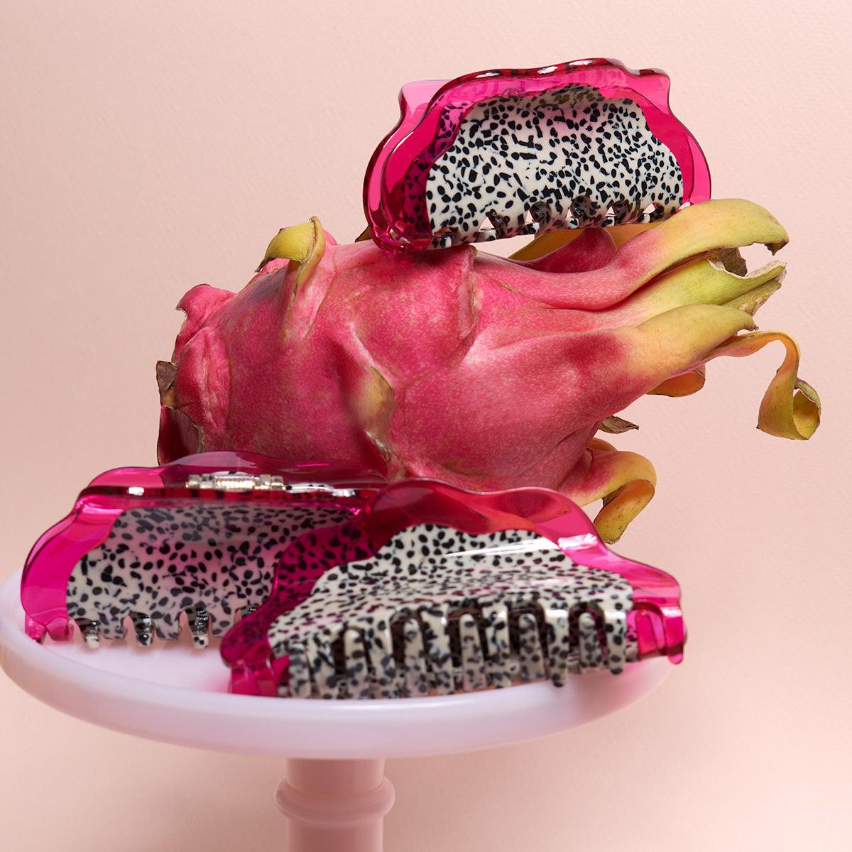 Dragon Fruit Jennie inspired cute bio-acetate winona irene big sale tortoise shell hair claw clip cute butterfly flat online wholesale hair pin hair accessories french barrettes for thick hair styles women.