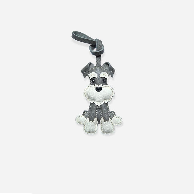  Premium leather Schnauzer bag charm, stylish accessory for purses, backpacks, and personalized gifts for loved one