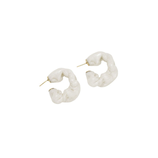 CULT STATEMENTPIECES WHITE BIO RESIN GOLD VERMEIL EARRINGS