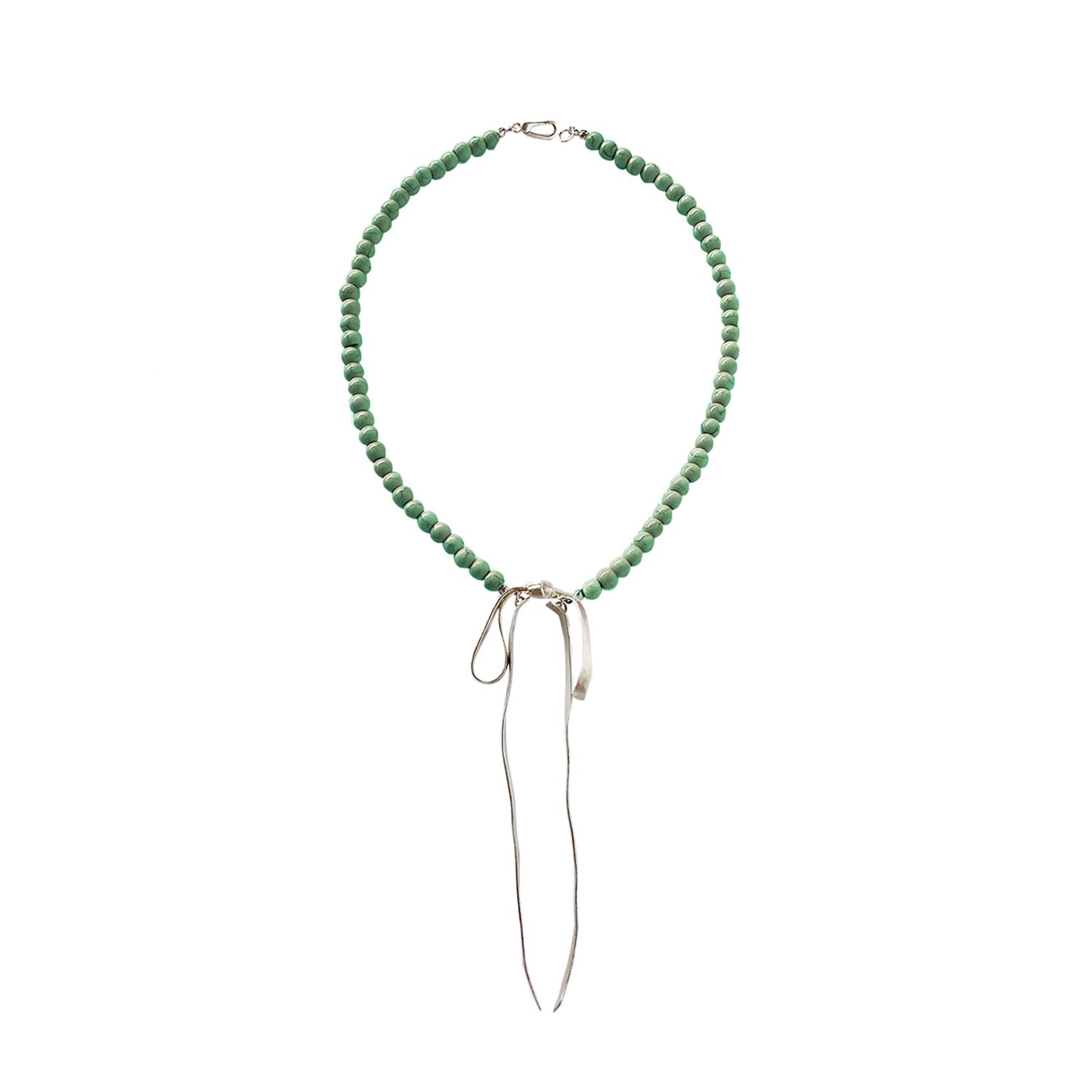 Chloe VINTAGE GREEN BEADED RIBBON NECKLACE