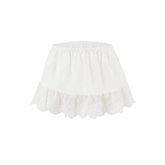 Lace Mini Skirt - White my mum made it coupon  sale code skirt puffer bag dress white crop top girl cute clothing mindfully outfits cottagecore  cotton good quality comfy chic vacation daily