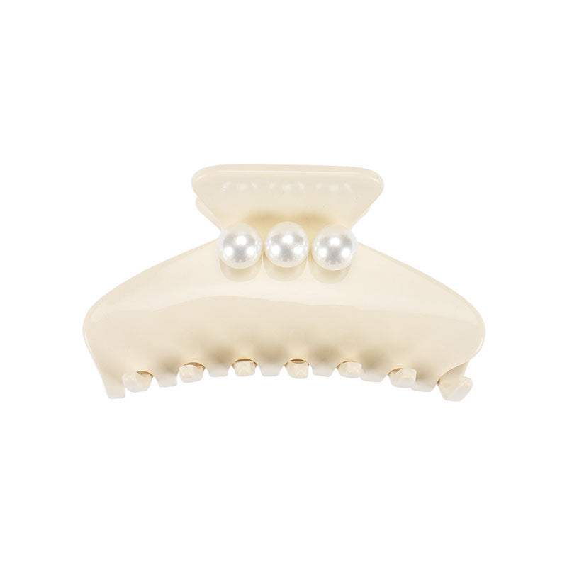 EMMA BIG EFFING PEARL HAIR CLIP IN CREAM