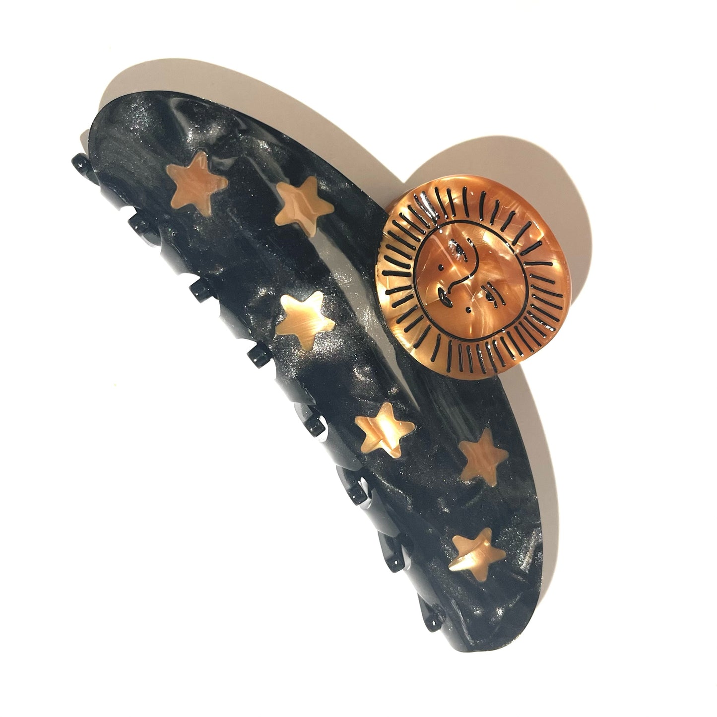 Sun and Stars Jennie inspired cute bio-acetate large hair claw clip designed for elegant updos– perfect for thick hair and effortless hairstyles