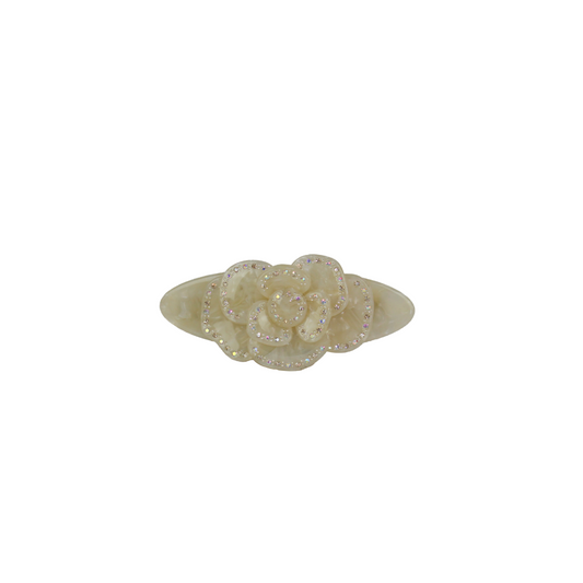 Cosmo Crème Rose Barrette in Ivory Marble