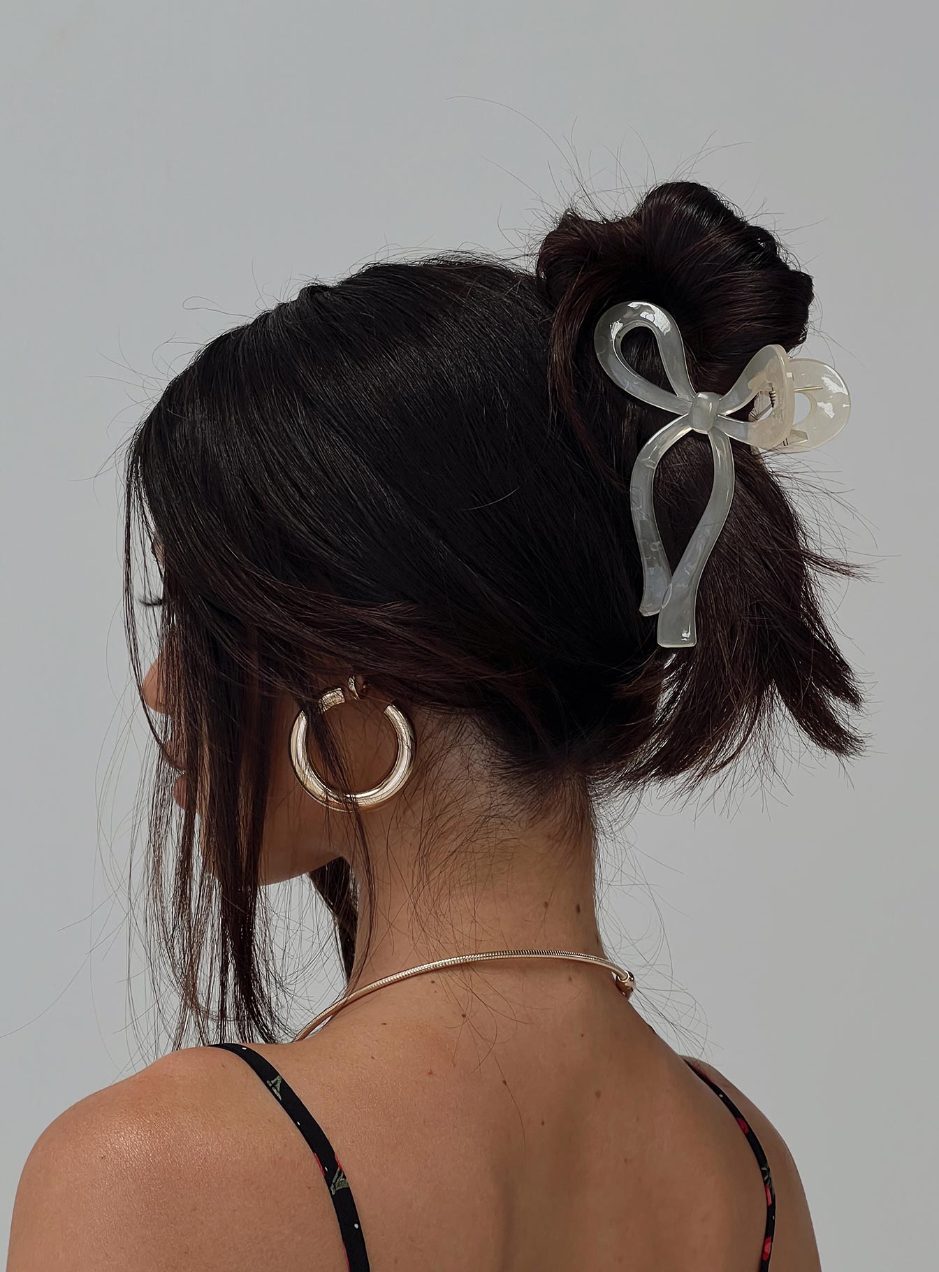 floral bow hair clip