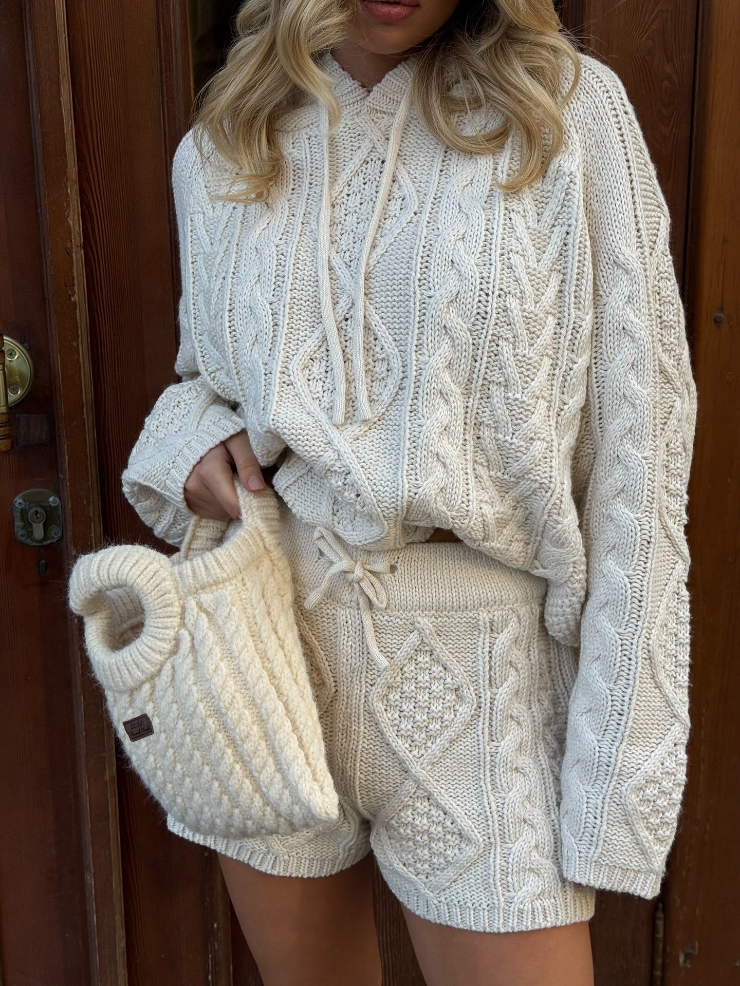 Chunky Cable Knit Sweater and Shorts Loungewear Set | Cozy Fall Co-Ord