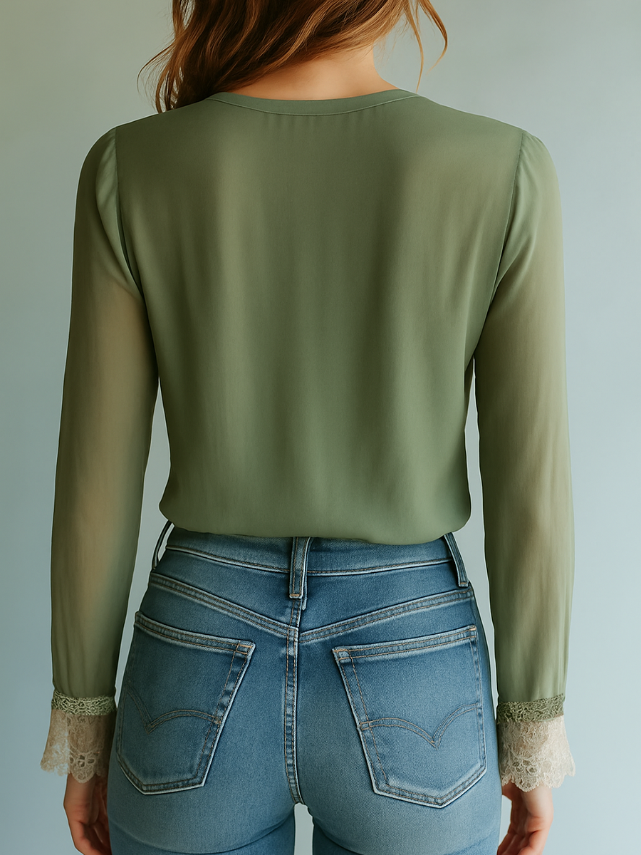 Vintage Bohemian Floral Printed Lace Blouse