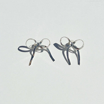 Chloe Lily Gorgeous Silver Bow Earrings