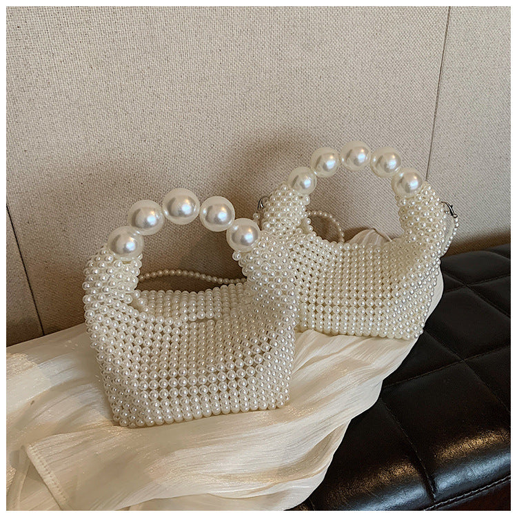 Chloe STATEMENTS OF HANDMADE PEARL BEADED HANDBAG WHITE